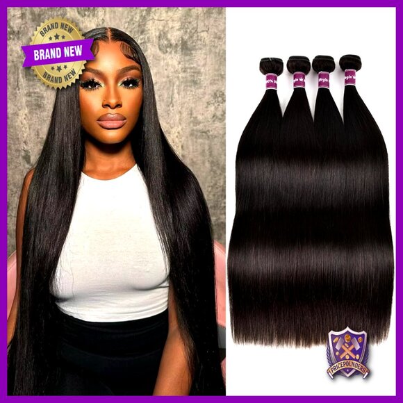 Brazilian Straight Hair Bundles 4 Pack 24-30 Inch 100% Virgin Human Hair main image 4